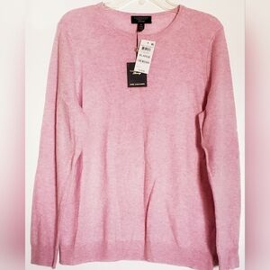 Charter Club Women's Soft Pink Crew Neck Cashmere Sweater